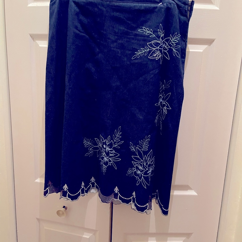 Navy blue jean skirt